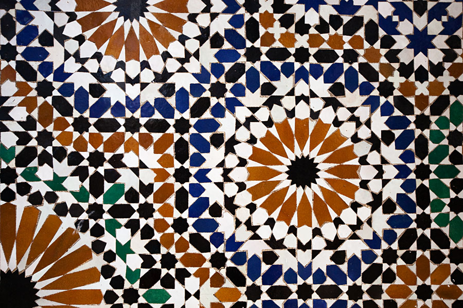  Zellij Tilework (Colourful mosaic decorations)   Mausoleum of Moulay Ismail   Meknes
